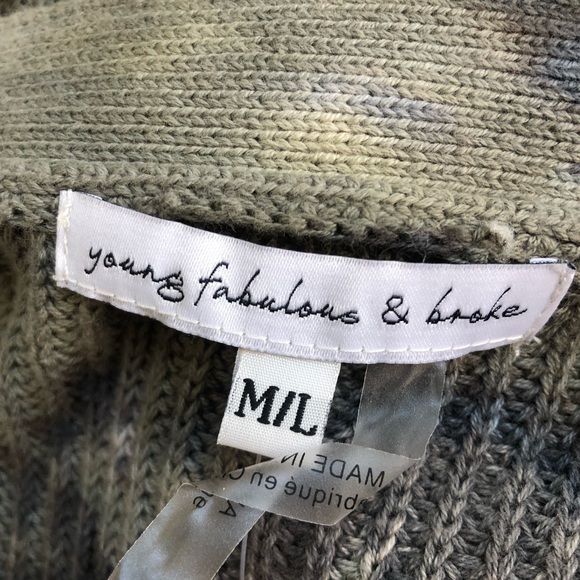 NWT YOUNG FABULOUS AND BROKE Indie Tie Dye Knit Button Cardigan - Picture 4 of 10